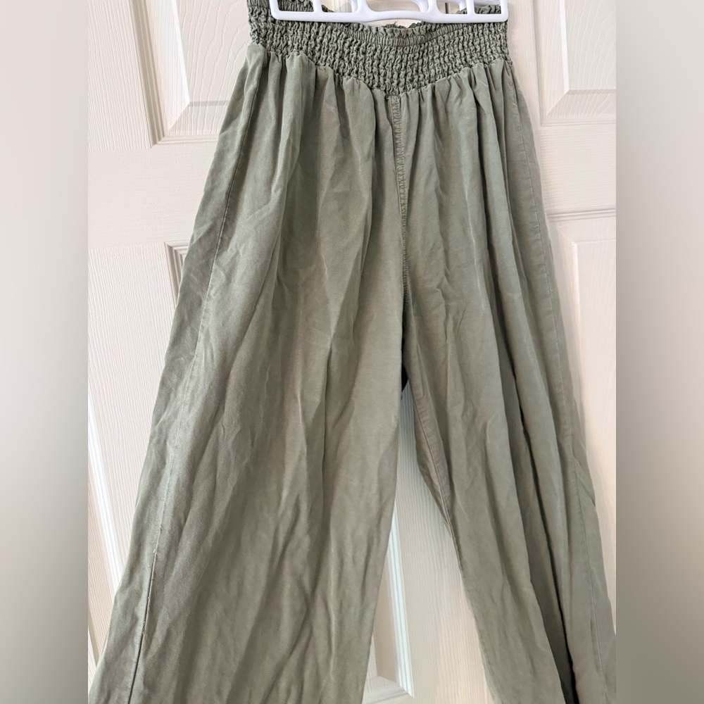 Forever 21 Sage Green Smocked Pants